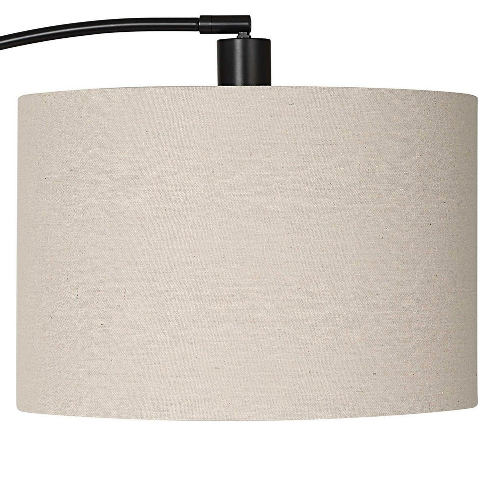 Arc Floor Lamp, Off White Linen Shade, Black Metal Frame, 68 Inch - BM346826