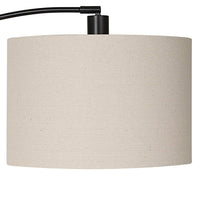 Arc Floor Lamp, Off White Linen Shade, Black Metal Frame, 68 Inch - BM346826