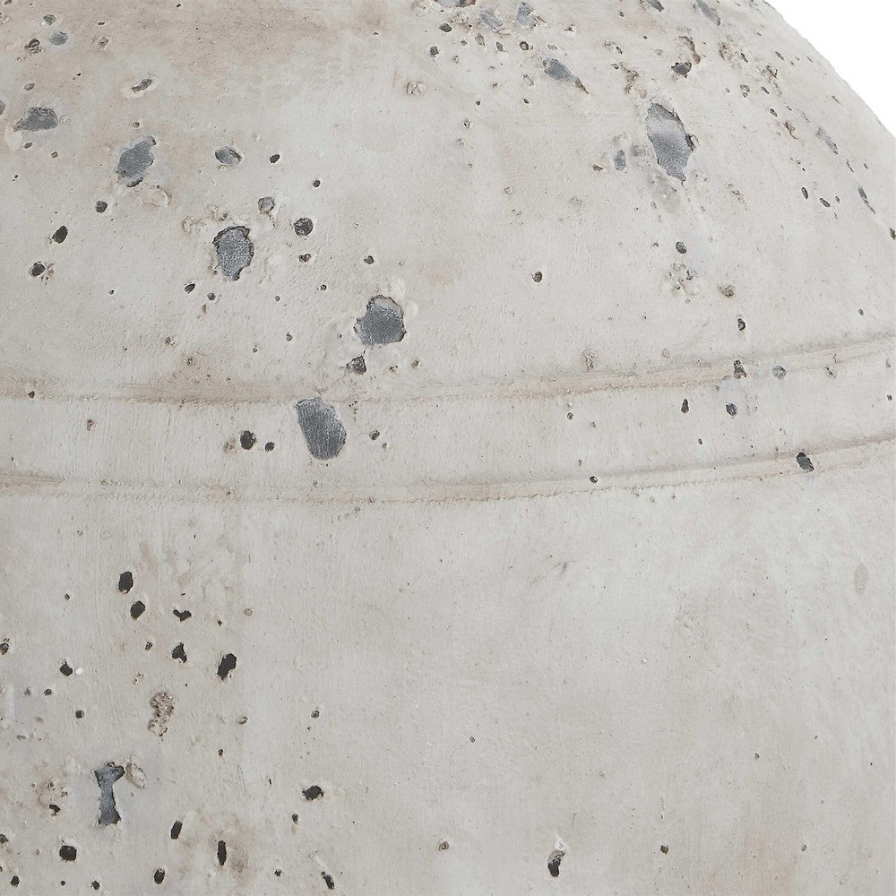 Table Lamp, Round Linen Shade, 24 Inch Distressed White Ceramic Body - BM346827