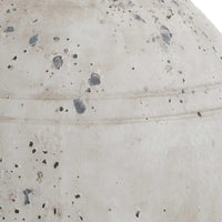 Table Lamp, Round Linen Shade, 24 Inch Distressed White Ceramic Body - BM346827