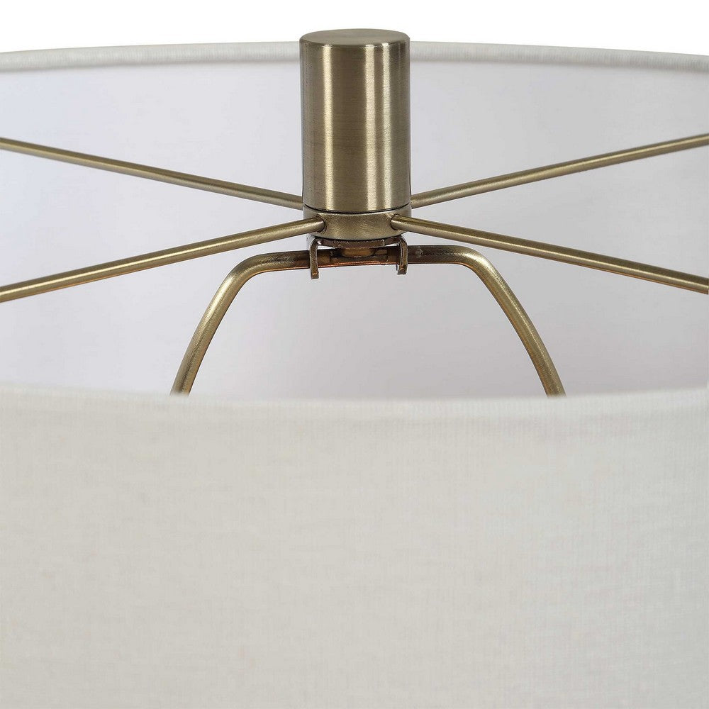 Table Lamp, Round Linen Shade, Ruby Red Textured Round Ceramic, 23 Inch - BM346830