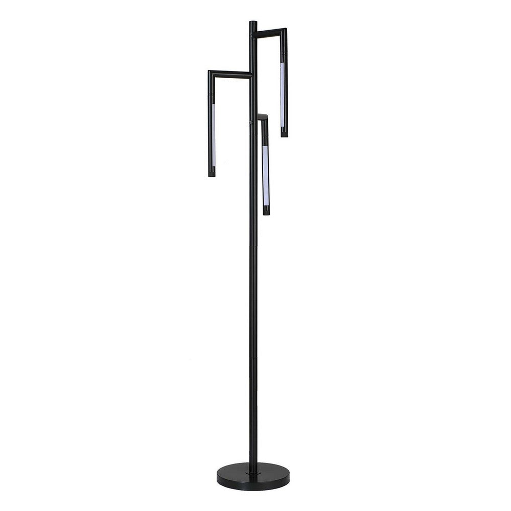 Modern Floor Lamp with Rotating LED Arms and Dimmer, 72 Inch Black - BM346833