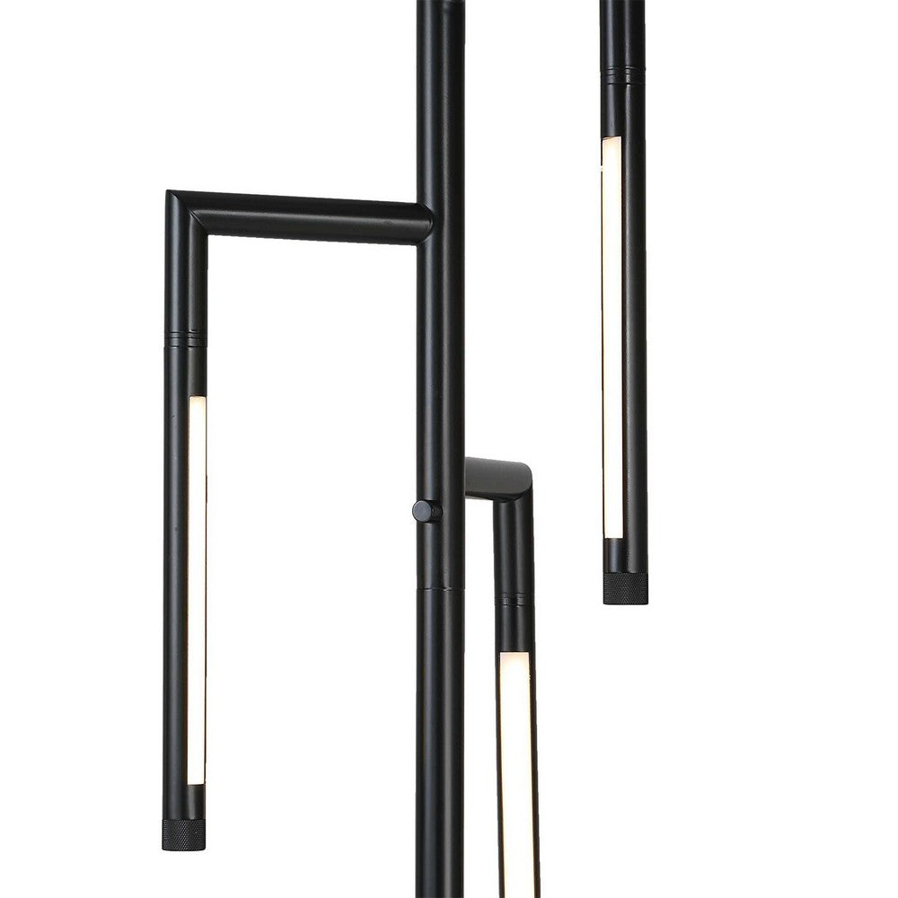 Modern Floor Lamp with Rotating LED Arms and Dimmer, 72 Inch Black - BM346833