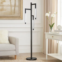 Modern Floor Lamp with Rotating LED Arms and Dimmer, 72 Inch Black - BM346833