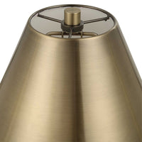 Table Lamp with Antique Brass Metal Body and Tapered Shade, 32 Inch - BM346835