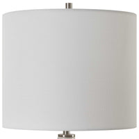 Table Lamp, White Linen Shade, 23 Inch Black and White Ceramic Accent  - BM346836