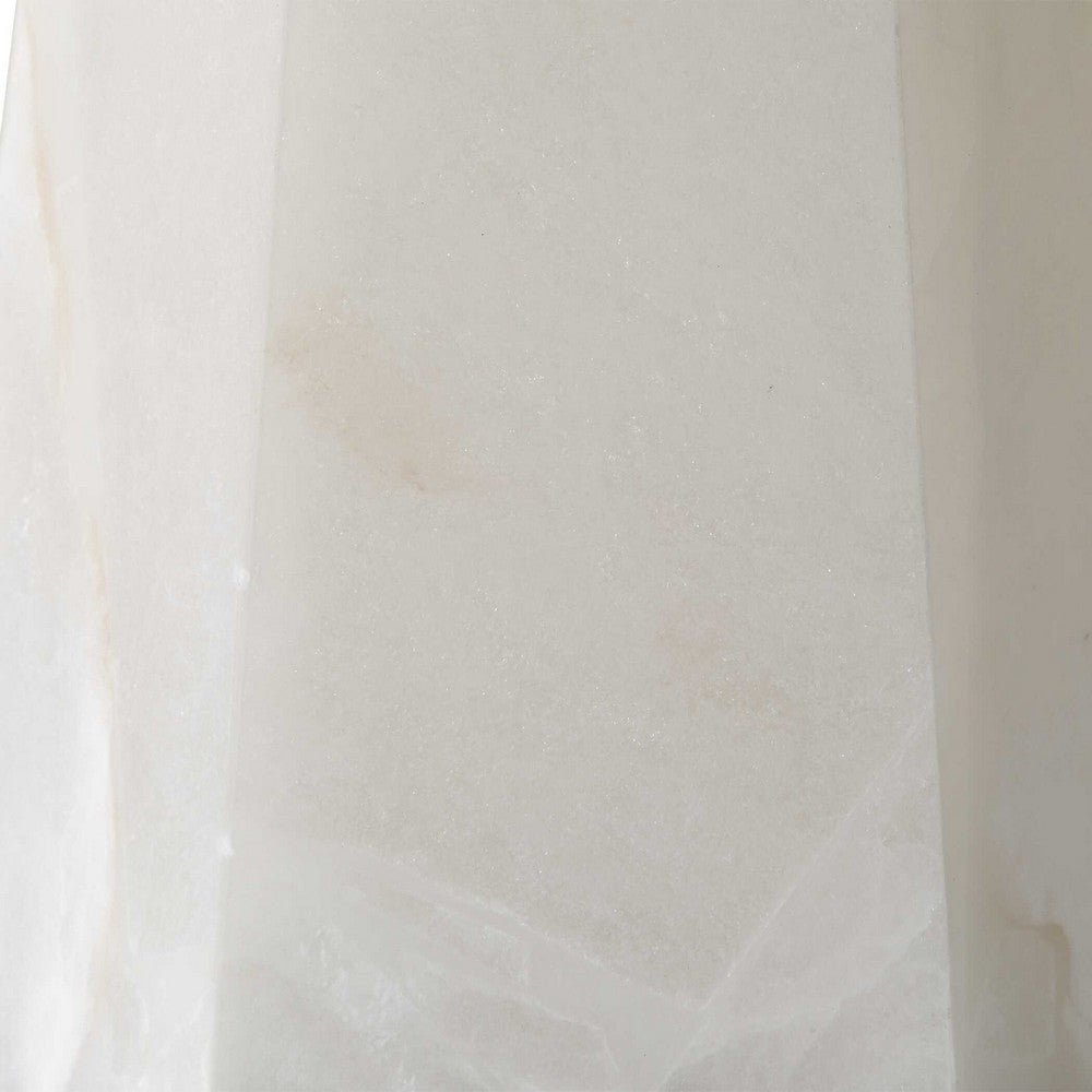 Accent Table Lamp, Cream Marble Base, Off White Linen Shade, 23 Inch - BM346842