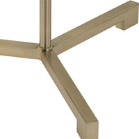 Floor Lamp, Off White Linen Shade, Antique Brass Metal Pole, 64 Inch - BM346843