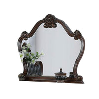 Ventra Dresser Mirror, 51 Inch Classic Arched Cherry Brown Solid Wood - BM346946