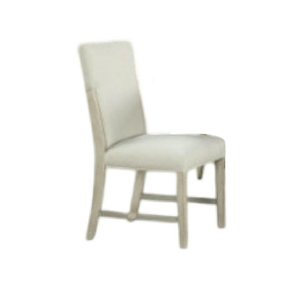 Hagy 7pc Dining Set, Extendable Table, 6 White Chairs, Natural Beige - BM346982