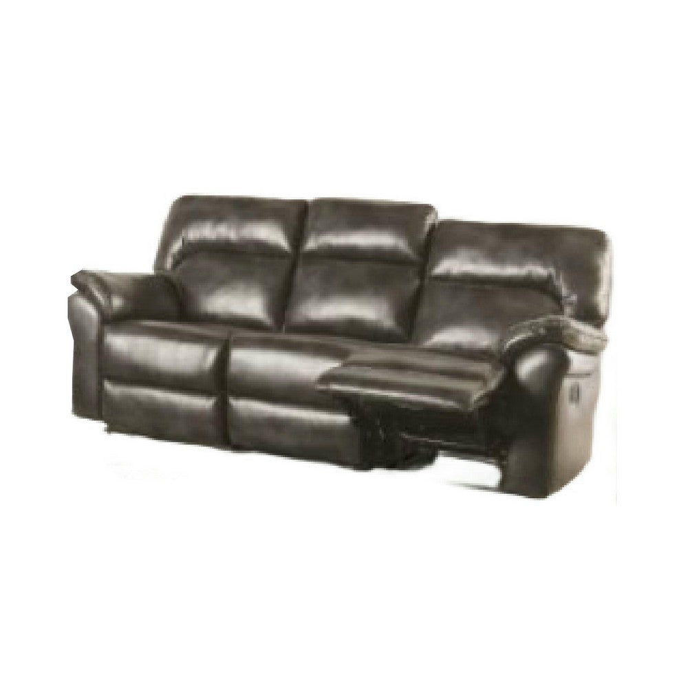 Josy 2pc Manual Reclining Sofa and Loveseat Set, Dark Gray Faux Leather - BM347018