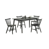 Baylee 7pc Dining Table Set with 6 Farmhouse Chairs, Black Wood - BM347021