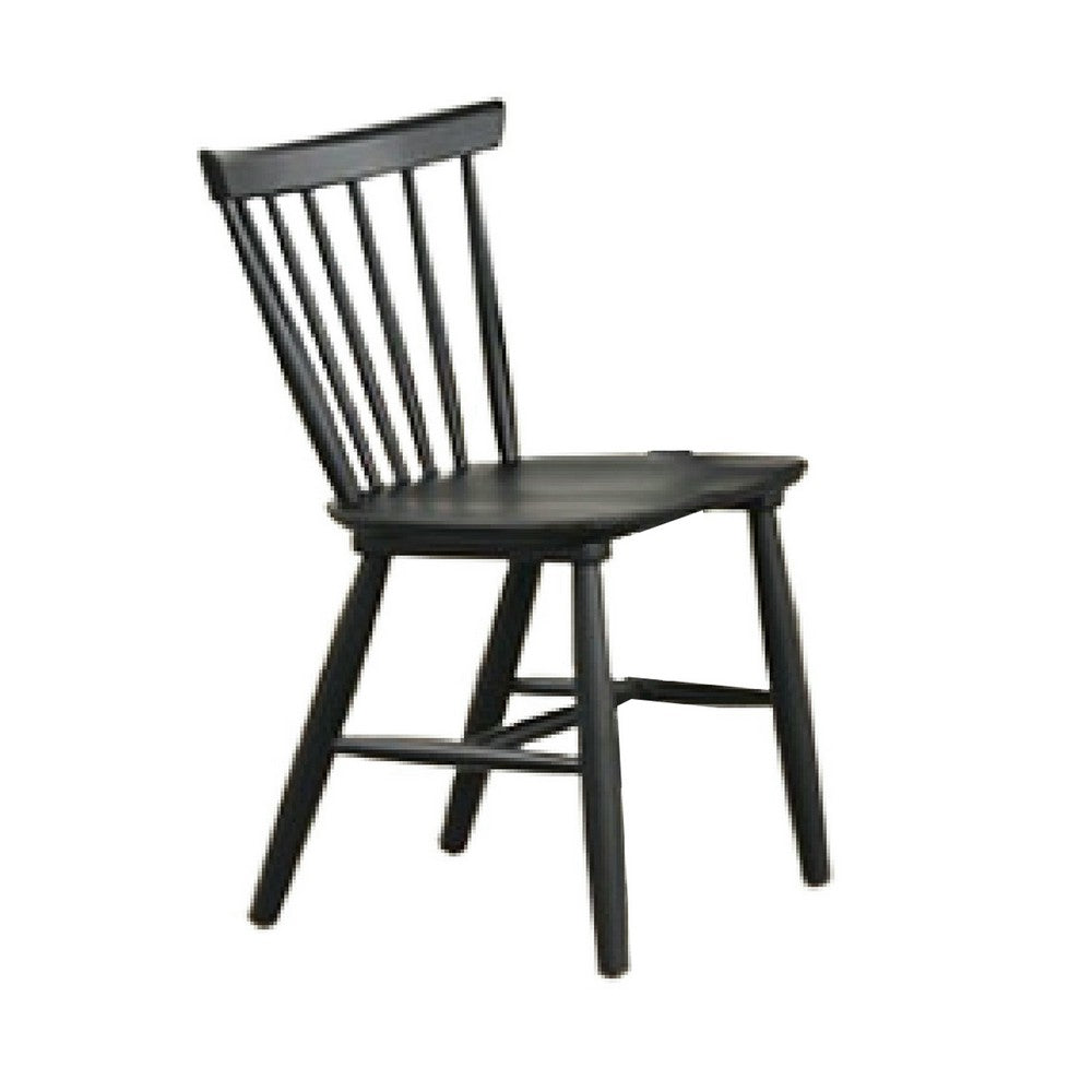 Baylee 7pc Dining Table Set with 6 Farmhouse Chairs, Black Wood - BM347021