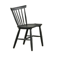 Baylee 7pc Dining Table Set with 6 Farmhouse Chairs, Black Wood - BM347021