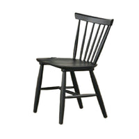 Baylee 7pc Dining Table Set with 6 Farmhouse Chairs, Black Wood - BM347021