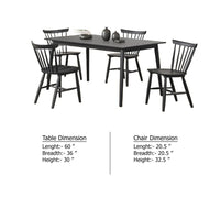 Baylee 7pc Dining Table Set with 6 Farmhouse Chairs, Black Wood - BM347021