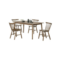 Baylee 7pc Dining Table Set with 6 Farmhouse Chairs, Walnut Brown Wood - BM347022