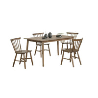 Baylee 7pc Dining Table Set with 6 Farmhouse Chairs, Walnut Brown Wood - BM347022