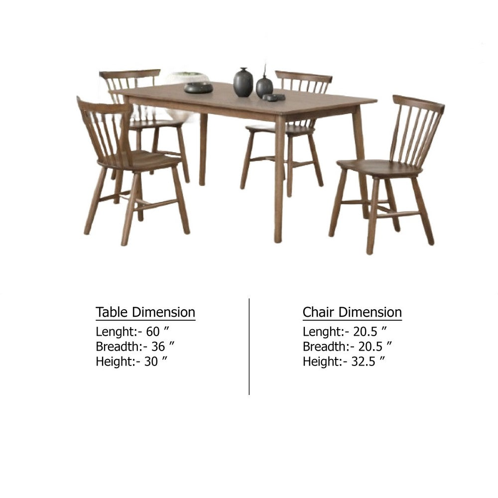 Baylee 7pc Dining Table Set with 6 Farmhouse Chairs, Walnut Brown Wood - BM347022