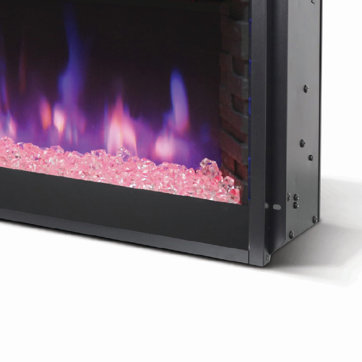 Nex 29 Inch Electric Crystal Fireplace Insert w Remote Control White Stones