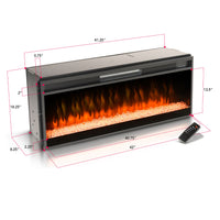 Hemy Electric Crystal Fireplace Insert w Remote, 43 Inch, Ember Design  - BM347046