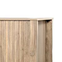 Hay TV Media Cabinet, 3 Reeded Doors, Natural Oak Beige Wood, 47 Inch  - BM347062