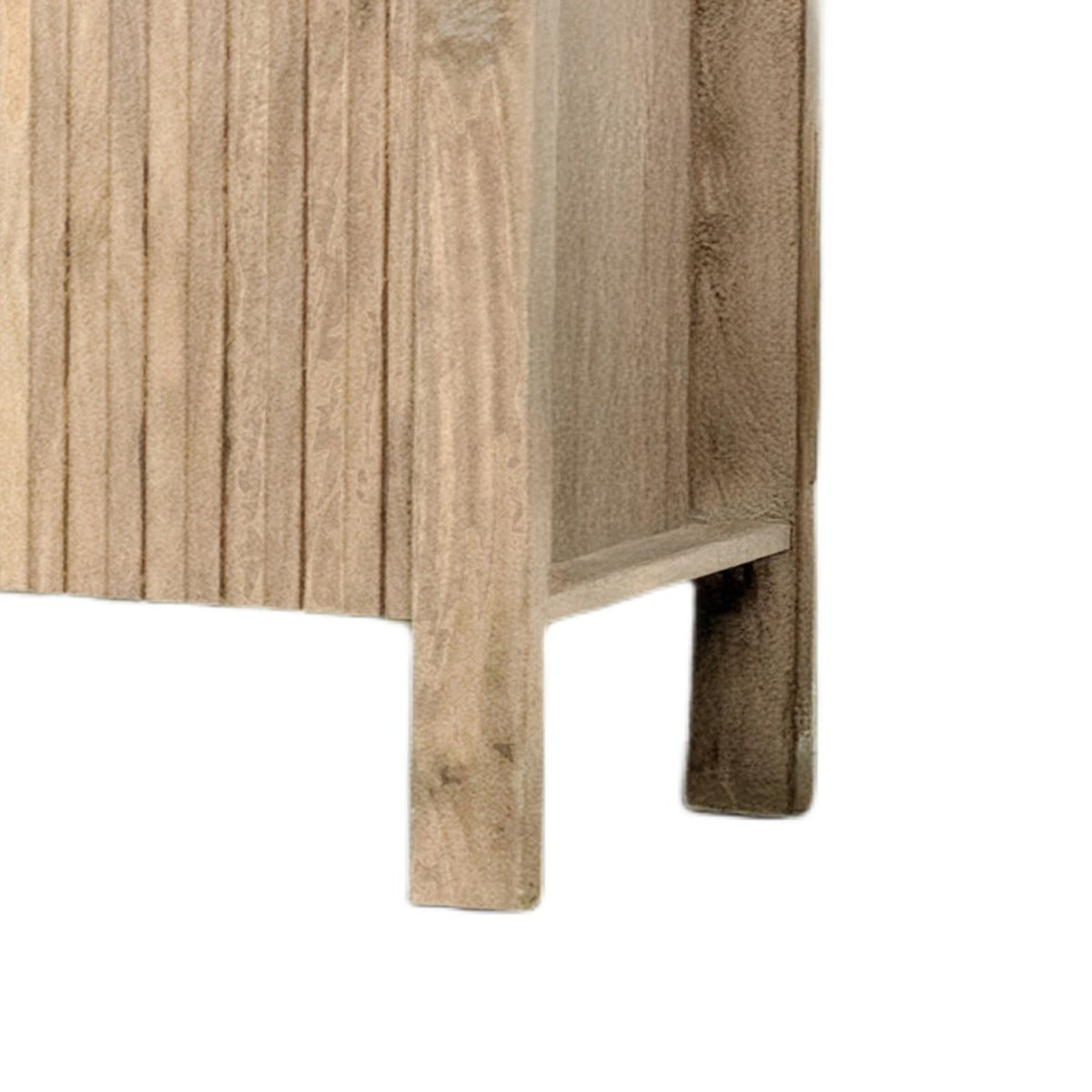 Hay TV Media Cabinet, 3 Reeded Doors, Natural Oak Beige Wood, 47 Inch  - BM347062