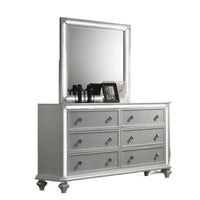 Stacy Dresser Mirror, White Wood, Integrated LED Lighting, 39x41  - BM347064