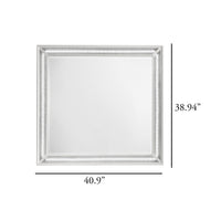 Stacy Dresser Mirror, White Wood, Integrated LED Lighting, 39x41  - BM347064