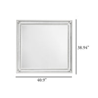 Stacy Dresser Mirror, White Wood, Integrated LED Lighting, 39x41  - BM347064