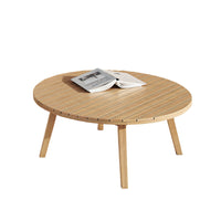 Heya Patio Coffee Table, Brown Acacia Wood, Round 43 Inch Top  - BM347066