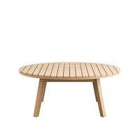 Heya Patio Coffee Table, Brown Acacia Wood, Round 43 Inch Top  - BM347066