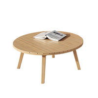 Heya Patio Coffee Table, Brown Acacia Wood, Round 43 Inch Top  - BM347066