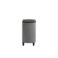 Sevy Nightstand, Black, Gray Reeded Fabric Sides, 2 Drawers, 33 Inch  - BM347068