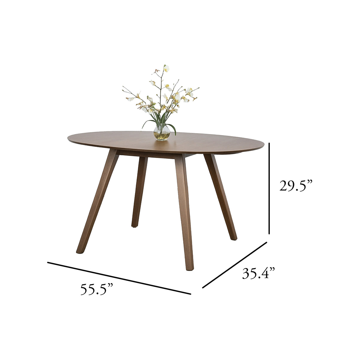 Scar Dining Table, Walnut Brown Rubberwood, 2 Drop Leaves, 36-56 Inch  - BM347070