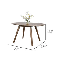 Scar Dining Table, Walnut Brown Rubberwood, 2 Drop Leaves, 36-56 Inch  - BM347070