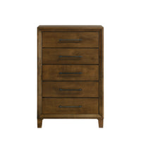 Lary Tall Dresser Chest, Youth bedroom, Walnut Brown, 5 Drawers  - BM347073