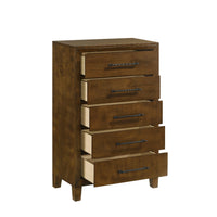 Lary Tall Dresser Chest, Youth bedroom, Walnut Brown, 5 Drawers  - BM347073