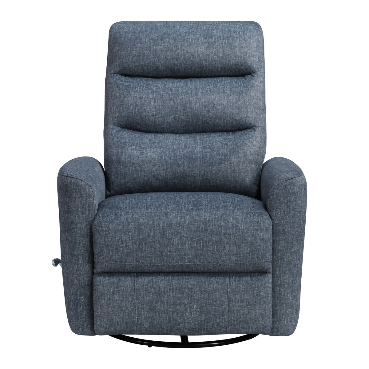 Aki Swivel Power Recliner Chair, Tufted Blue Polyester, Feather Blend  - BM347083
