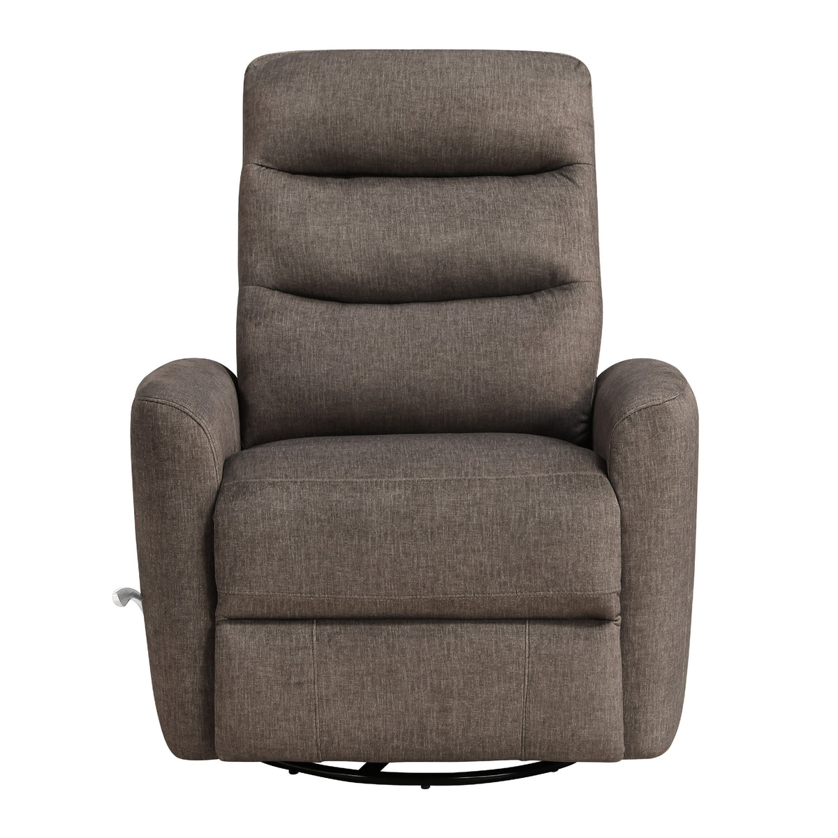 Aki Swivel Power Recliner Chair, Tufted Brown Polyester, Feather Blend  - BM347084