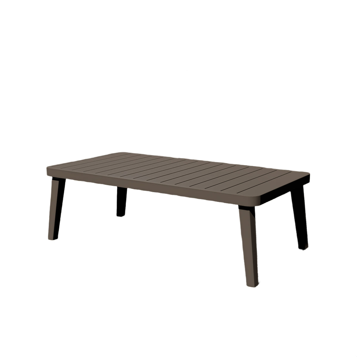 Geny Patio Coffee Table, Brown Aluminum, Rectangular 49 Inch Top  - BM347090