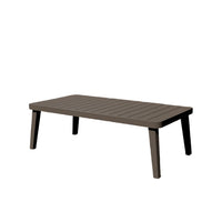 Geny Patio Coffee Table, Brown Aluminum, Rectangular 49 Inch Top  - BM347090