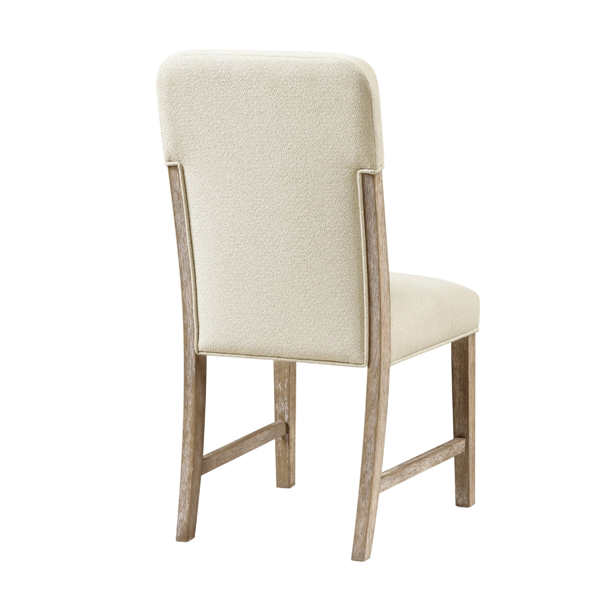 Wily Dining Side Chair Set of 2, Beige Chenille, Natural Wood Frame  - BM347097
