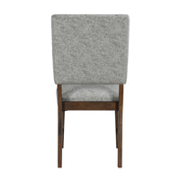 Bloi Dining Side Chair Set of 2, Gray Textured Polyester, Brown Legs  - BM347098