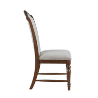 Feva Dining Side Chair Set of 2, Gray Polyester, High Back, Nailhead Trim  - BM347100