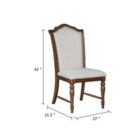 Feva Dining Side Chair Set of 2, Gray Polyester, High Back, Nailhead Trim  - BM347100