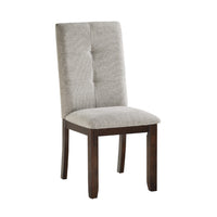 Sifa Dining Side Chair Set of 2, Moonstone Gray Polyester, Tufted Stitch  - BM347102