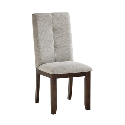 Sifa Dining Side Chair Set of 2, Moonstone Gray Polyester, Tufted Stitch  - BM347102