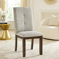 Sifa Dining Side Chair Set of 2, Moonstone Gray Polyester, Tufted Stitch  - BM347102
