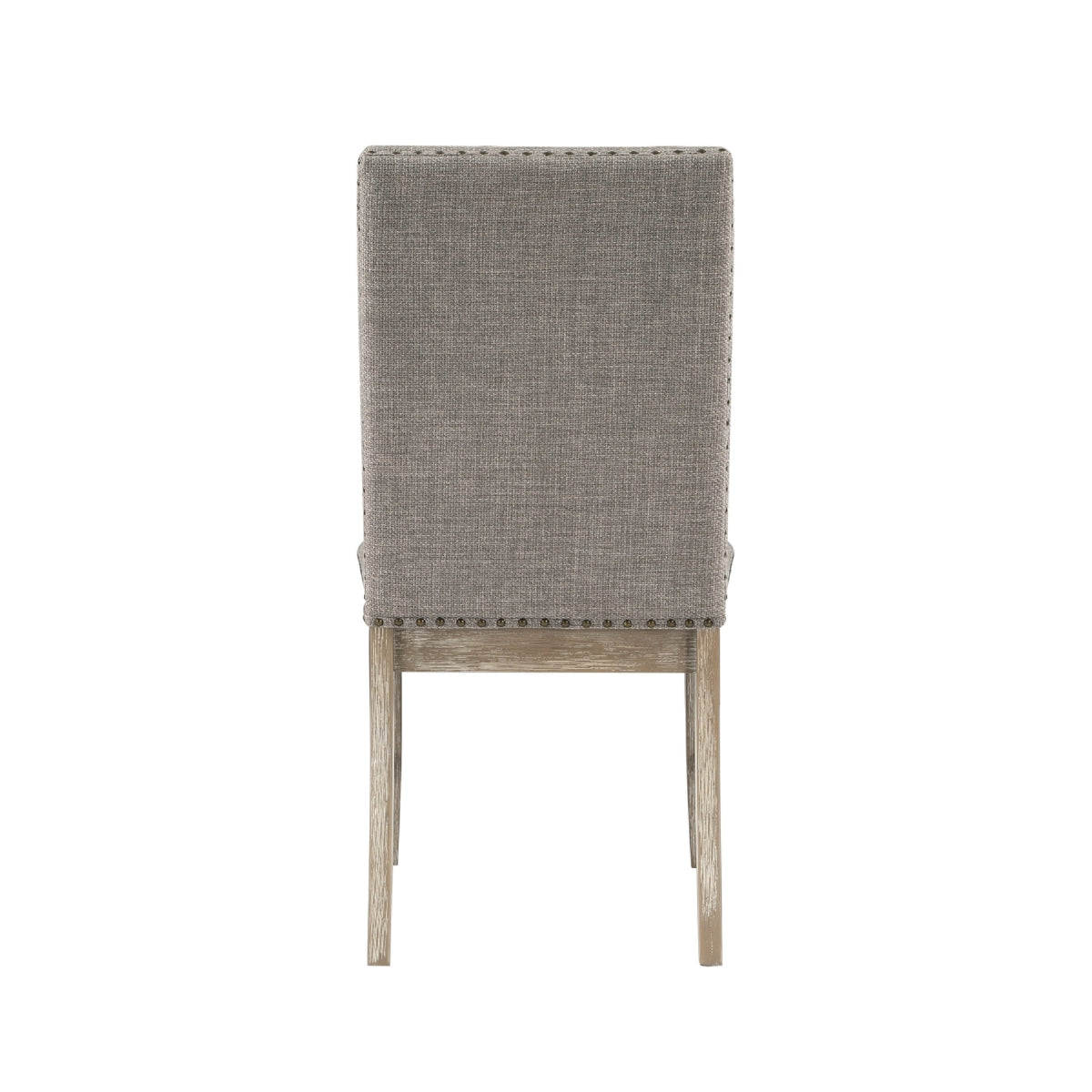 Ruth Dining Chair Set of 2, Gray Polyester Padding, Nailhead Trim  - BM347103
